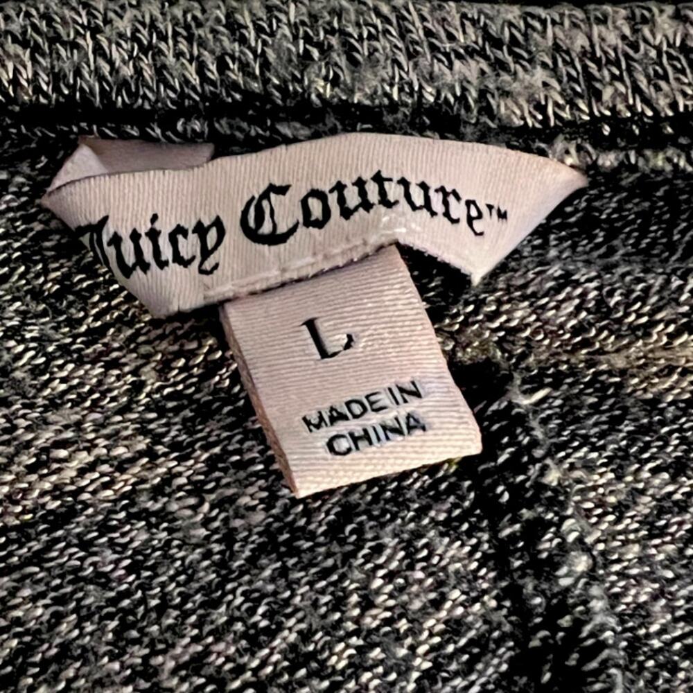 JUICY COUTURE Size L Grey Long Sleeve Rhinestone Studded Soft Comfy Top Womens - Picture 4 of 5
